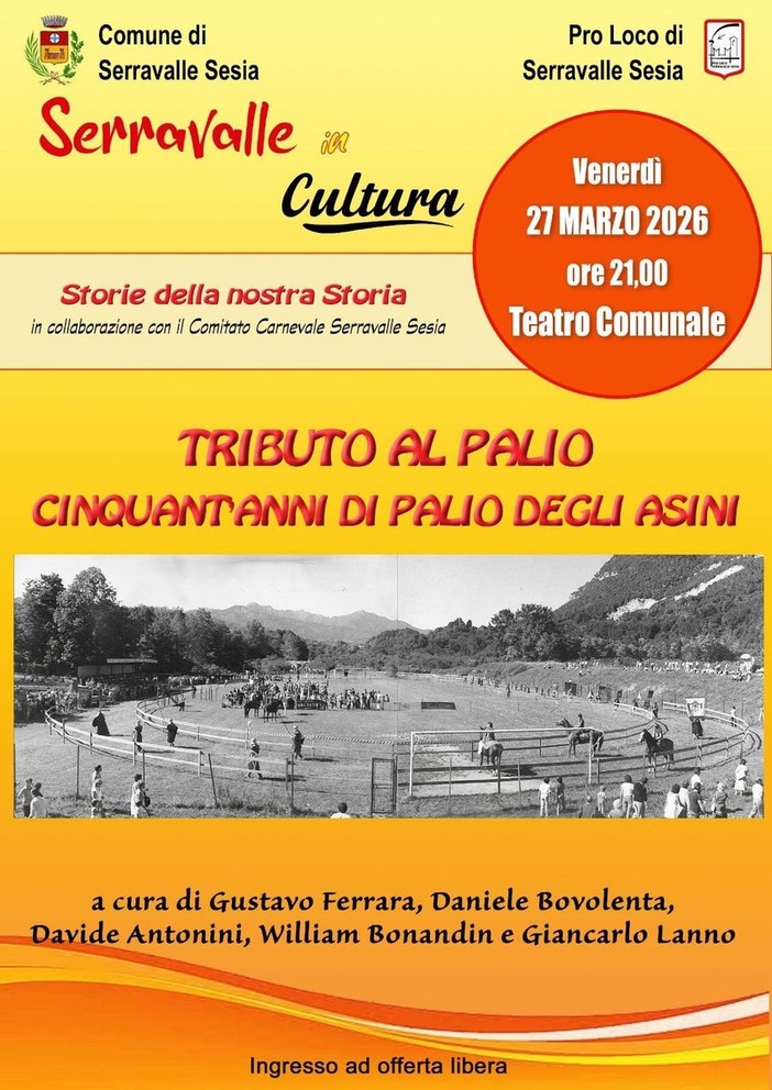 Serravalle Sesia rende omaggio al Palio degli asini con una serata sui cinquant’anni della manifestazione