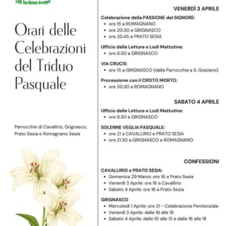 Triduo Pasquale, ecco gli orari delle celebrazioni tra Cavallirio, Grignasco, Prato Sesia e Romagnano