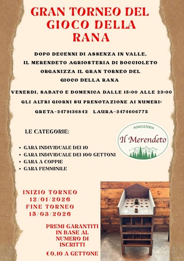 A Boccioleto torna il “Gioco della rana”: al Merendeto parte il gran torneo A Boccioleto torna il “Gioco della rana”: al Merendeto parte il gran torneo