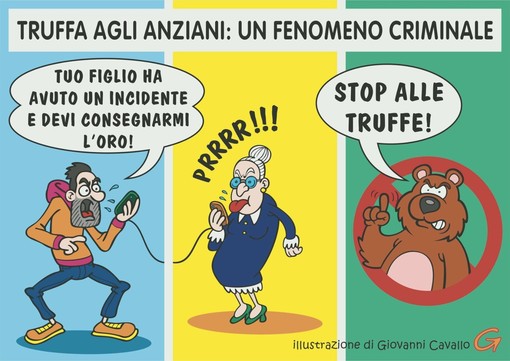 Truffe agli anziani: il copione criminale che continua a ripetersi - Illustrazione di Giovanni Cavallo