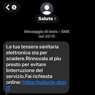 Falso SMS sulla tessera sanitaria, Baglione avverte: «Non cliccate, è una truffa»