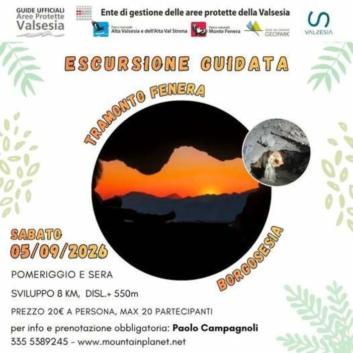 Sul Monte Fenera un’escursione al tramonto tra boschi, grotte e panorami sulla Valsesia