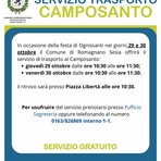 Romagnano Sesia, oggi e domani trasporto gratuito al Camposanto per Ognissanti Romagnano Sesia, oggi e domani trasporto gratuito al Camposanto per Ognissanti