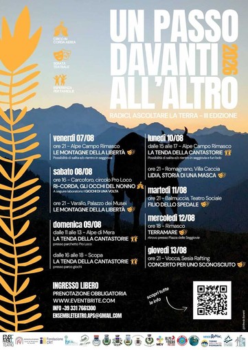 “Un passo davanti all’altro”, torna la rassegna tra teatro, natura e famiglie “Un passo davanti all’altro”, torna la rassegna tra teatro, natura e famiglie