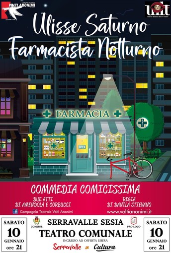 Serravalle Sesia, al Teatro Comunale arriva “Ulisse Saturno farmacista notturno” con i Volti Anonimi