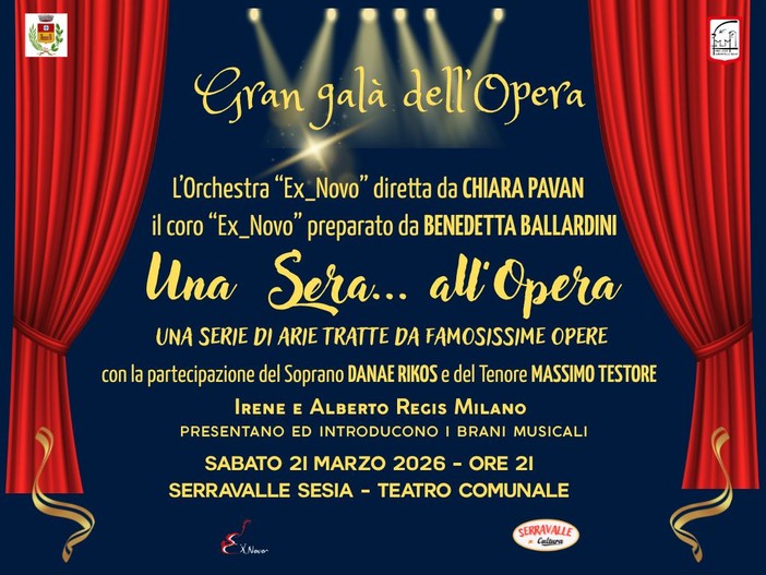 A Serravalle Sesia torna il Gran galà dell’Opera: al Teatro Comunale una serata tra Aida, Rigoletto e Barbiere di Siviglia