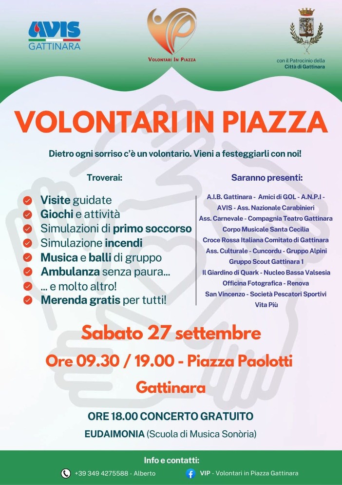 Volontari in festa a Gattinara: una giornata dedicata all’impegno civico Volontari in festa a Gattinara: una giornata dedicata all’impegno civico