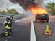 Auto in fiamme sull’A4, arrivano Vigili del Fuoco e Polizia Stradale
