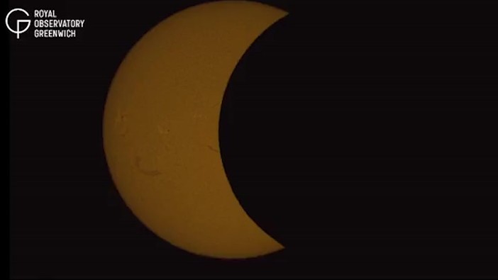 Il timelapse dell'eclissi solare, le immagini dell'osservatorio di Greenwich