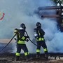 Dal Nord/Ovest: Incendio mezzo agricolo sulla Strada Statale SP 31 bis, Vigili del Fuoco