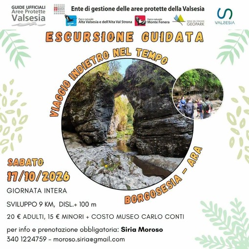 Borgosesia, sabato 17 ottobre escursione guidata tra Fenera, Grotte di Ara e Museo Carlo Conti