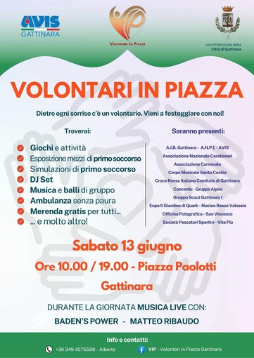 Volontari in Piazza, a Gattinara una giornata per incontrare il mondo del volontariato Volontari in Piazza, a Gattinara una giornata per incontrare il mondo del volontariato