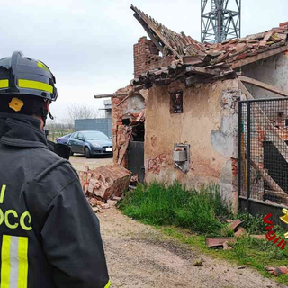 Greggio, crolla una parte della Cascina Minola