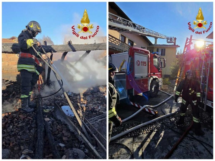 A fuoco tetto di una palazzina a Guardabosone FOTO e VIDEO