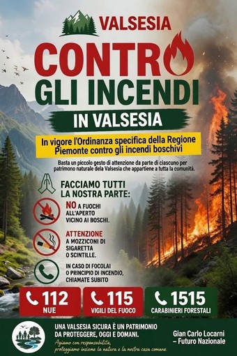 Valsesia, richiamo alla prevenzione contro gli incendi boschivi Valsesia, richiamo alla prevenzione contro gli incendi boschivi