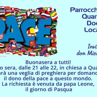 Quarona, sabato sera una veglia di preghiera per la pace nella chiesa parrocchiale
