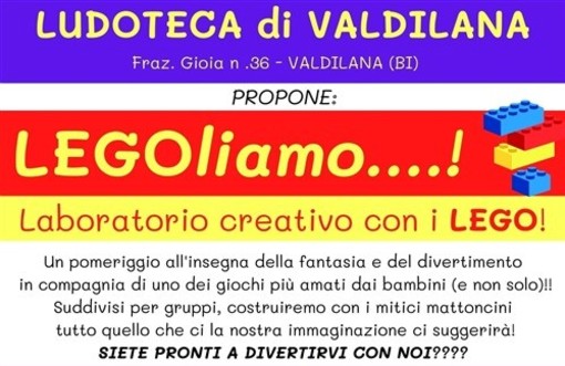 A Valdilana arriva il laboratorio creativo “LEGOliamo”