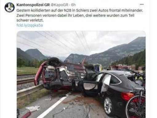 Svizzera, incidente stradale a Schiers: morti due italiani Svizzera, incidente stradale a Schiers: morti due italiani