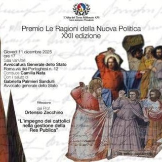 Premio 'Ragioni della nuova politica', oggi la cerimonia della XXII edizione