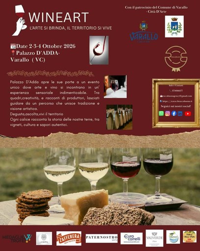 Varallo, dal 2 al 4 ottobre Palazzo d’Adda ospita la terza edizione di WINEART