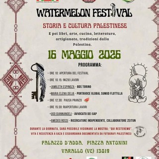 A Varallo il Watermelon Festival dedicato alla storia e alla cultura palestinese