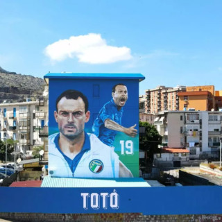 Al Cep di Palermo il murale di Scalisi Palminteri dedicato a Schillaci