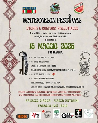 A Varallo il Watermelon Festival dedicato alla storia e alla cultura palestinese