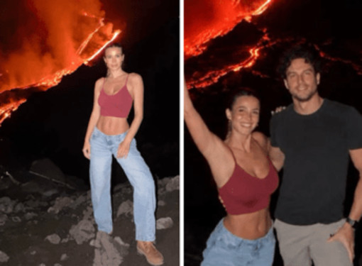 Diletta Leotta, la foto davanti all'Etna in eruzione scatena la polemica: "Cattivo esempio" Diletta Leotta, la foto davanti all'Etna in eruzione scatena la polemica: "Cattivo esempio"