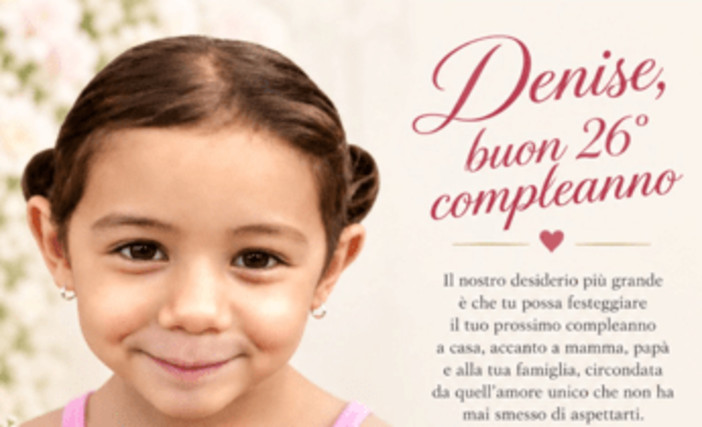 Denise Pipitone, il messaggio della mamma Piera Maggio nel giorno del 26esimo compleanno: "Ovunque tu sia, auguri" Denise Pipitone, il messaggio della mamma Piera Maggio nel giorno del 26esimo compleanno: "Ovunque tu sia, auguri"
