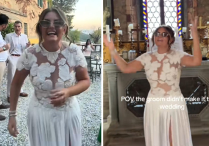 La lascia 7 giorni prima del matrimonio, lei festeggia comunque... con l'abito da sposa