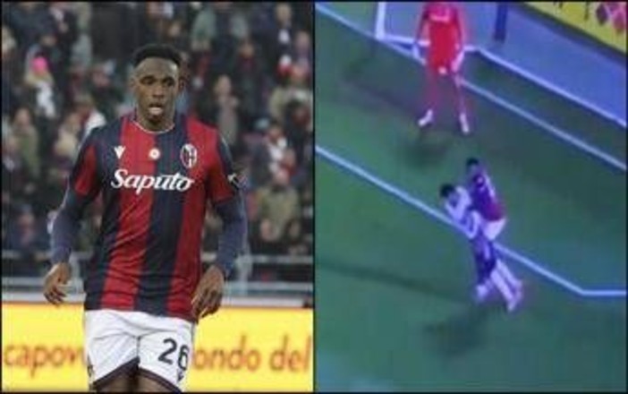 Bologna-Juve, Lucumì sbatte a terra Conceicao in area ma l'arbitro non fischia
