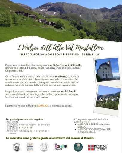 Alla scoperta dei Walser dell’Alta Val Mastallone: presentate le escursioni gratuite