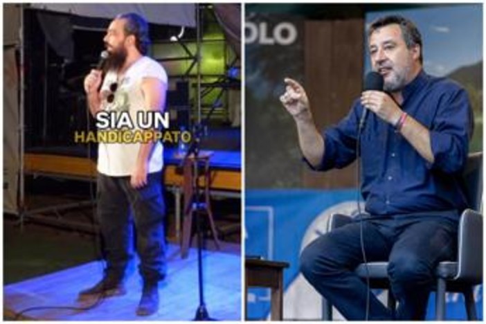 Il comico e la gag su Salvini che fa discutere: "Penso sia handicappato"