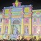 Roma, Fontana di Trevi illuminata per gli Internazionali di tennis