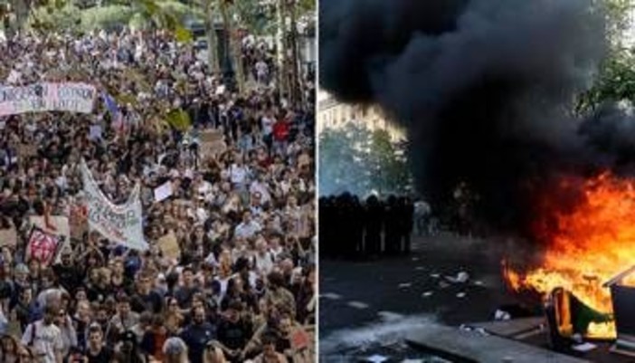Studenti in piazza in tutta la Francia, scontri a Parigi: manifestanti lanciano pietre, polizia risponde con lacrimogeni