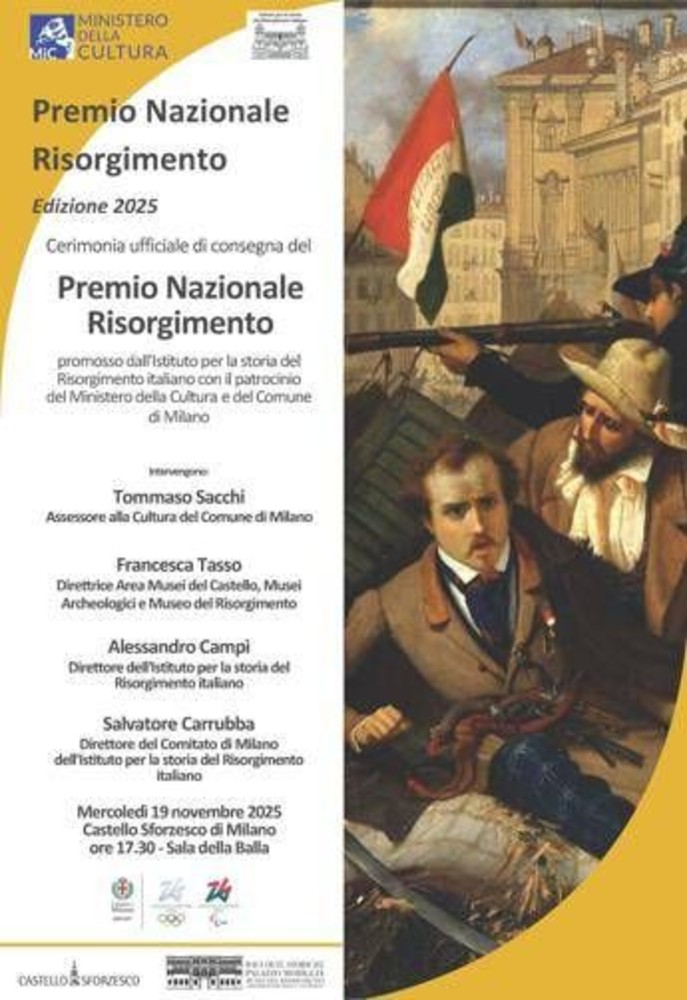 Milano, il 19 novembre Istituto storia Risorgimento premia eccellenze