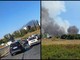 Roma, vasto incendio a Piana del Sole: fiamme verso l'aeroporto di Fiumicino