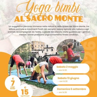 Varallo, al Sacro Monte arrivano gli appuntamenti di yoga per bambini tra natura, gioco e visita guidata
