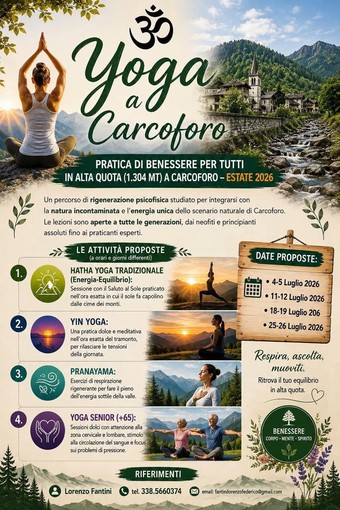Yoga a Carcoforo, benessere in alta quota tra natura, respiro e movimento Yoga a Carcoforo, benessere in alta quota tra natura, respiro e movimento