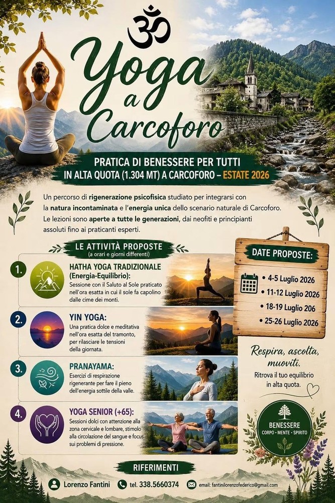 Yoga a Carcoforo, benessere in alta quota tra natura, respiro e movimento Yoga a Carcoforo, benessere in alta quota tra natura, respiro e movimento